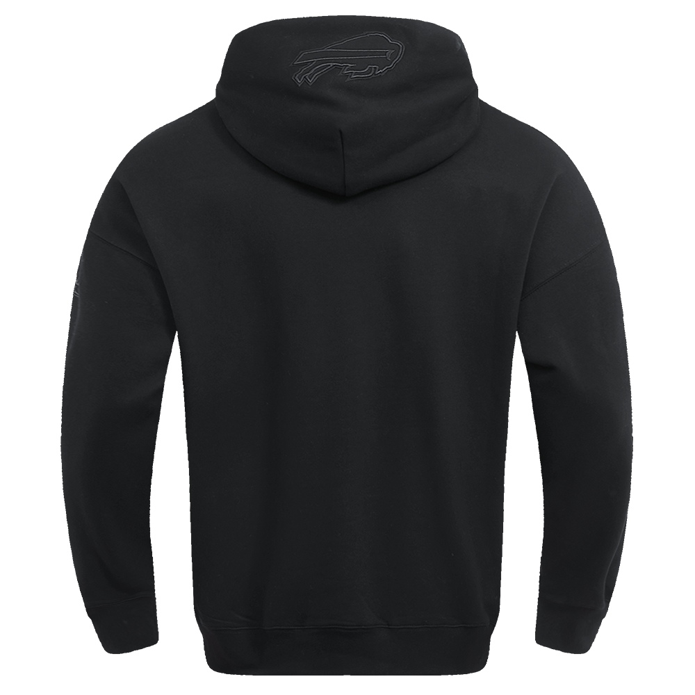 NFL BUFFALO BILLS NEUTRAL DROP SHOULDER MEN'S PULLOVER HOODIE (BLACK)