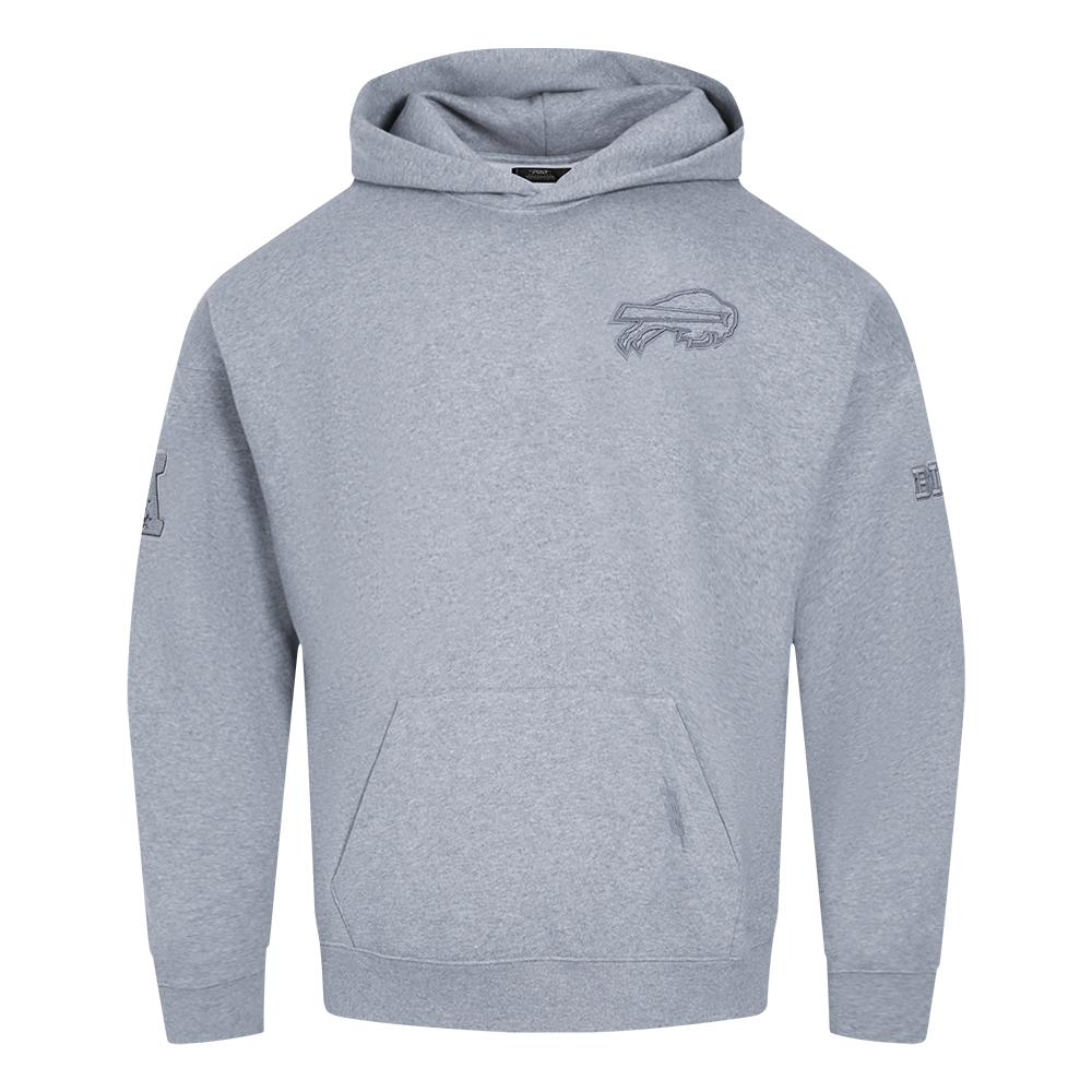 NFL BUFFALO BILLS NEUTRAL CHANDAIL À CAPUCHON À ÉPAULES TOMBANTES POUR HOMME (GRIS CHINÉ FONCÉ)