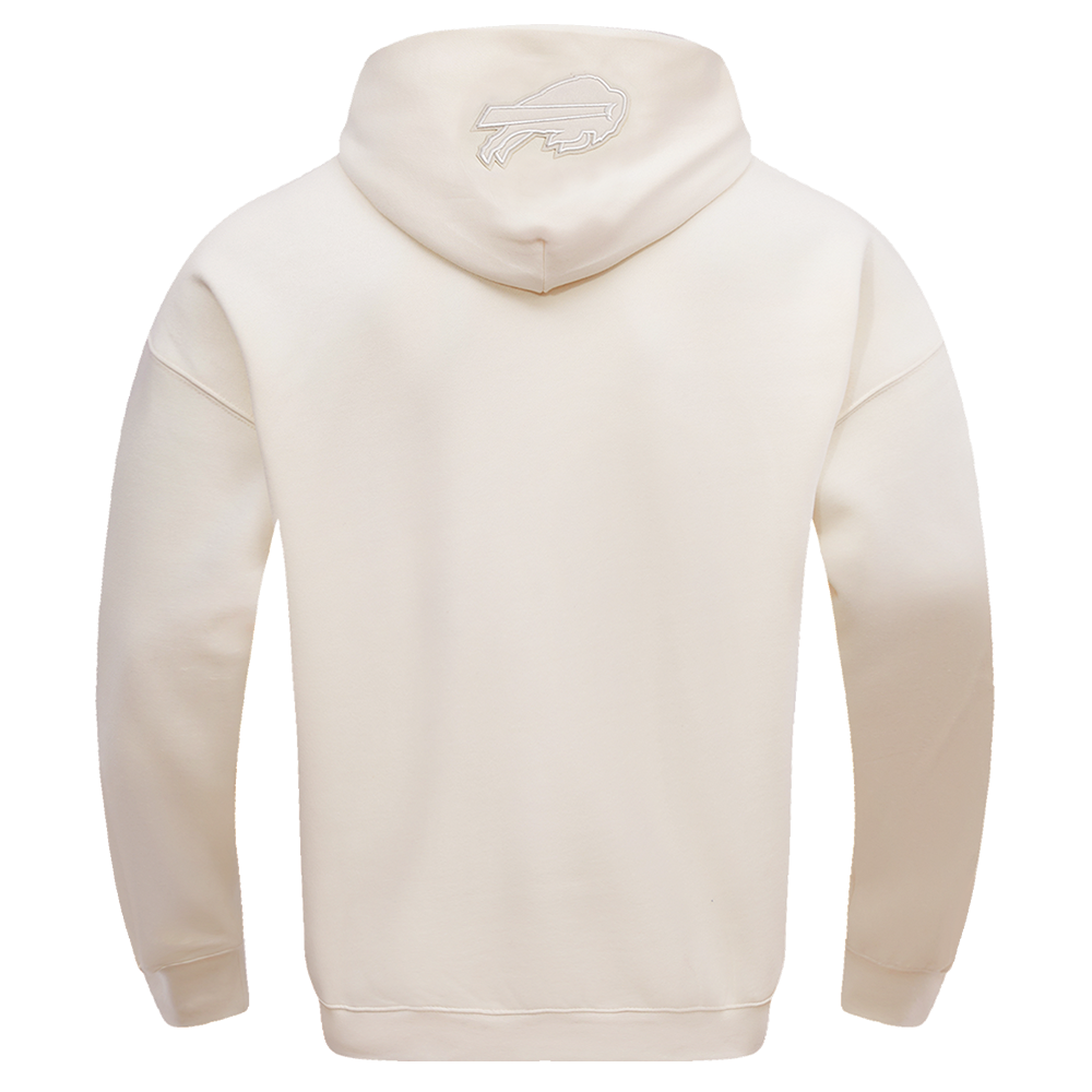 NFL BUFFALO BILLS NEUTRAL DROP SHOULDER MEN'S PULLOVER HOODIE (EGGSHELL)