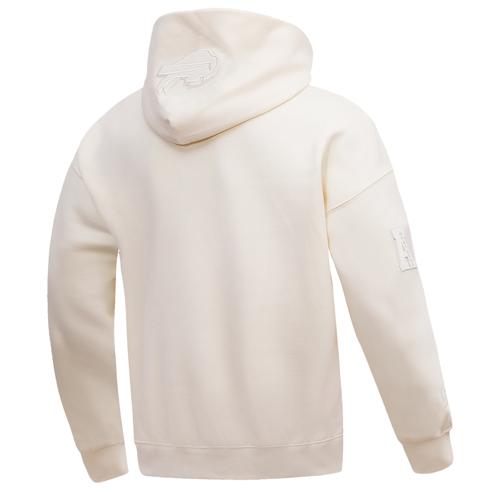 NFL BUFFALO BILLS NEUTRAL DROP SHOULDER MEN'S PULLOVER HOODIE (EGGSHELL)