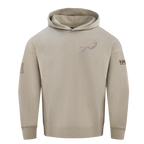 NFL BUFFALO BILLS NEUTRAL DROP SHOULDER FLEECE PULLOVER HOODIE (TAUPE)