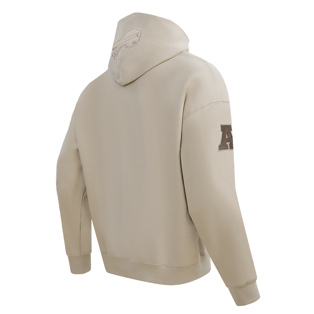 NFL BUFFALO BILLS NEUTRAL DROP SHOULDER FLEECE PULLOVER HOODIE (TAUPE)