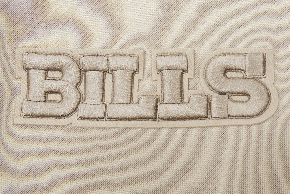 NFL BUFFALO BILLS NEUTRAL DROP SHOULDER FLEECE PULLOVER HOODIE (TAUPE)