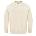NFL BUFFALO BILLS NEUTRAL CHANDAIL À COL ROND EN MOLLETON À ÉPAULES TOMBANTES (COQUILLE D'ŒUF)
