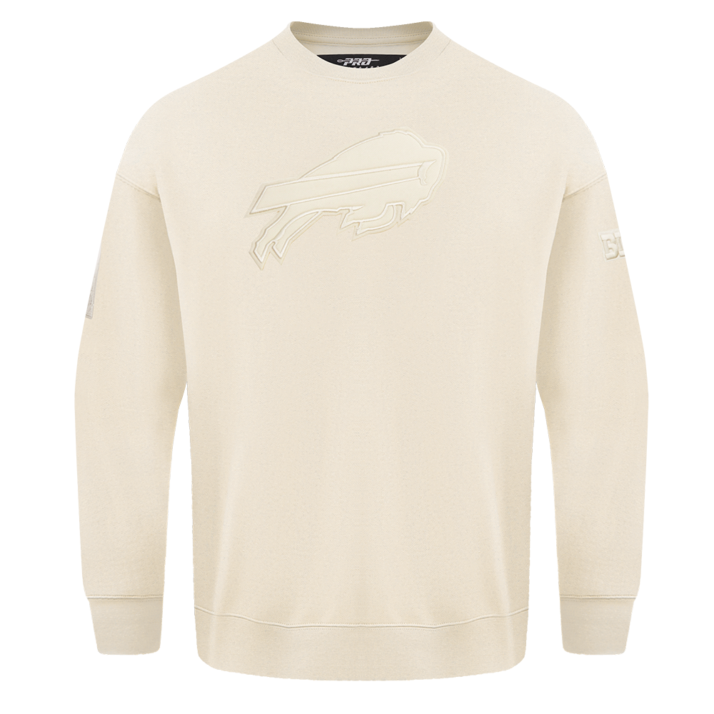 NFL BUFFALO BILLS NEUTRAL CHANDAIL À COL ROND EN MOLLETON À ÉPAULES TOMBANTES (COQUILLE D'ŒUF)