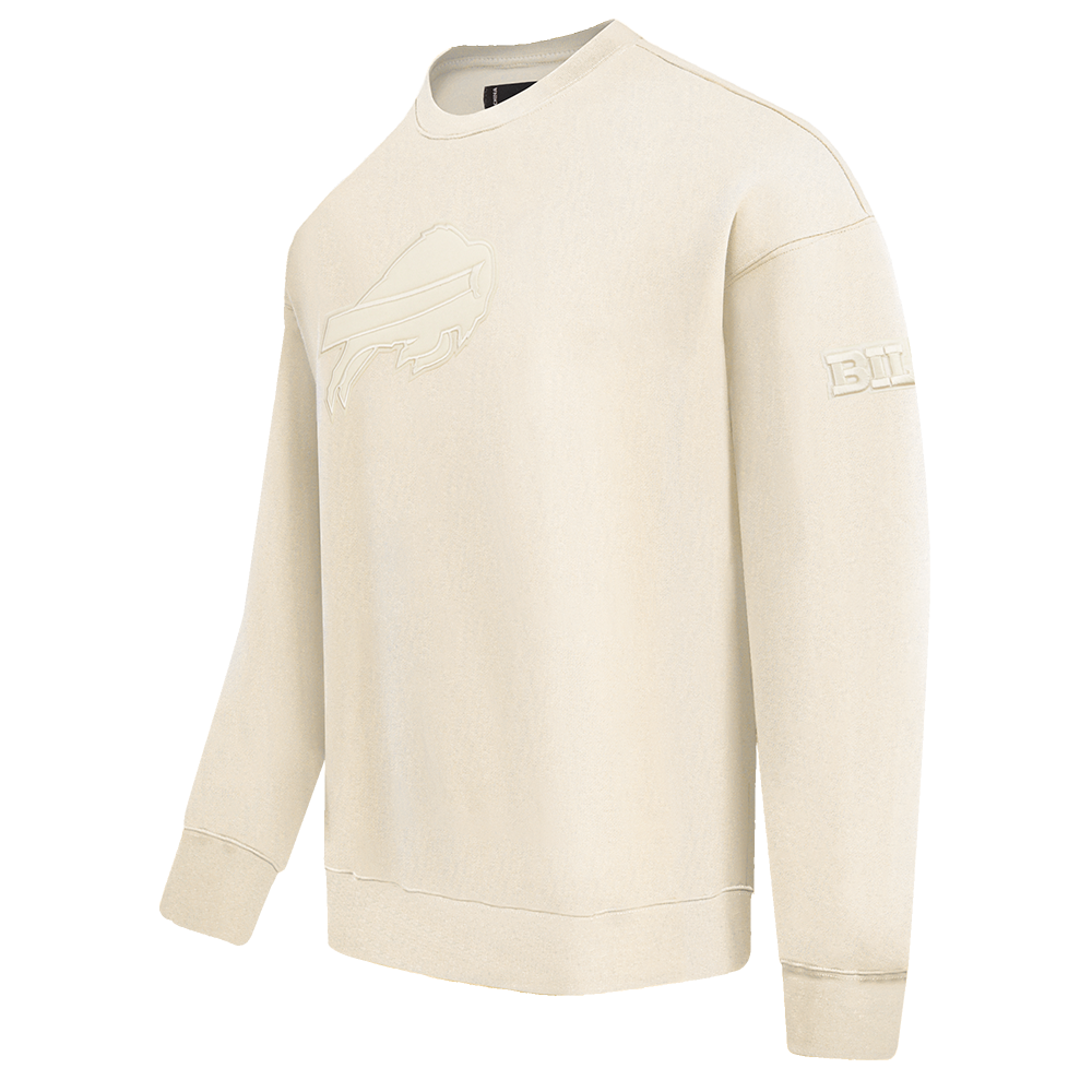 NFL BUFFALO BILLS NEUTRAL DROP SHOULDER FLEECE CREWNECK (EGGSHELL)