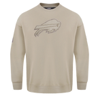 NFL BUFFALO BILLS NEUTRAL DROP SHOULDER FLEECE CREWNECK (TAUPE)