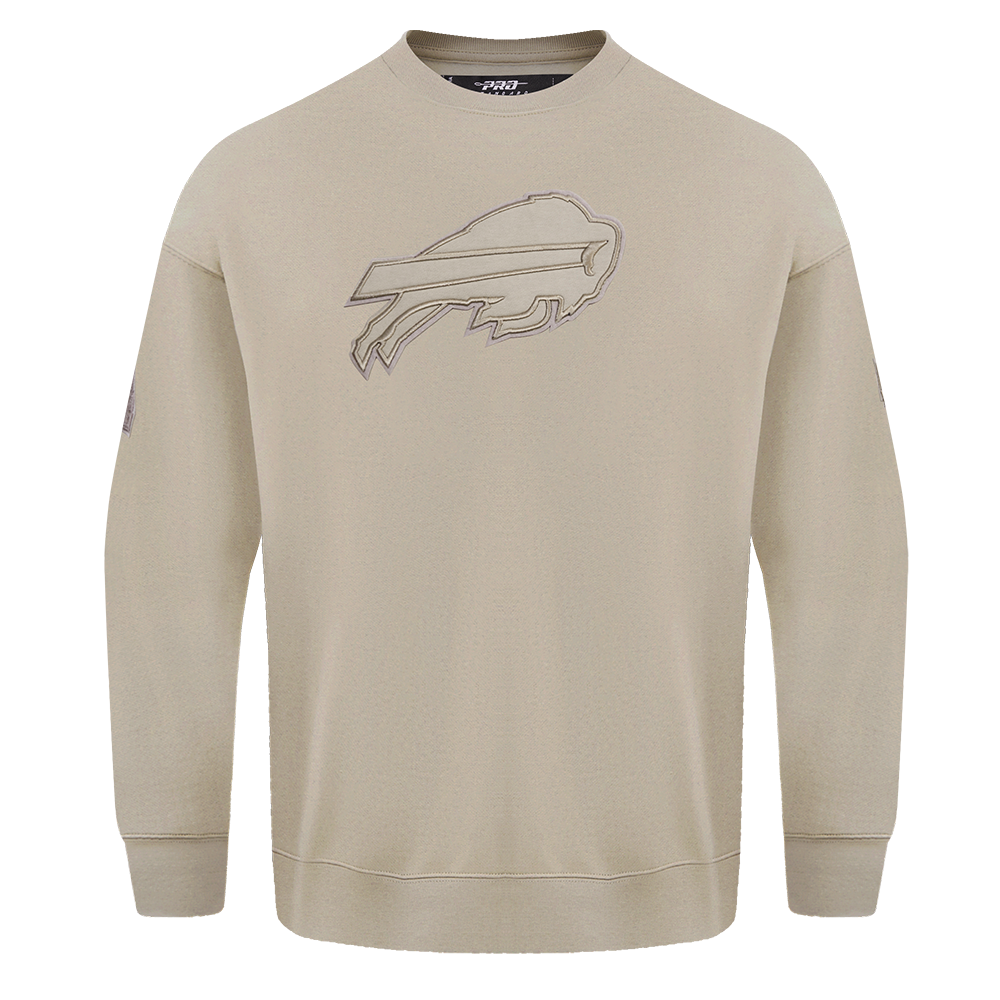 NFL BUFFALO BILLS NEUTRAL DROP SHOULDER FLEECE CREWNECK (TAUPE)