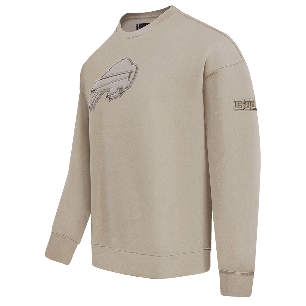 NFL BUFFALO BILLS NEUTRAL DROP SHOULDER FLEECE CREWNECK (TAUPE)