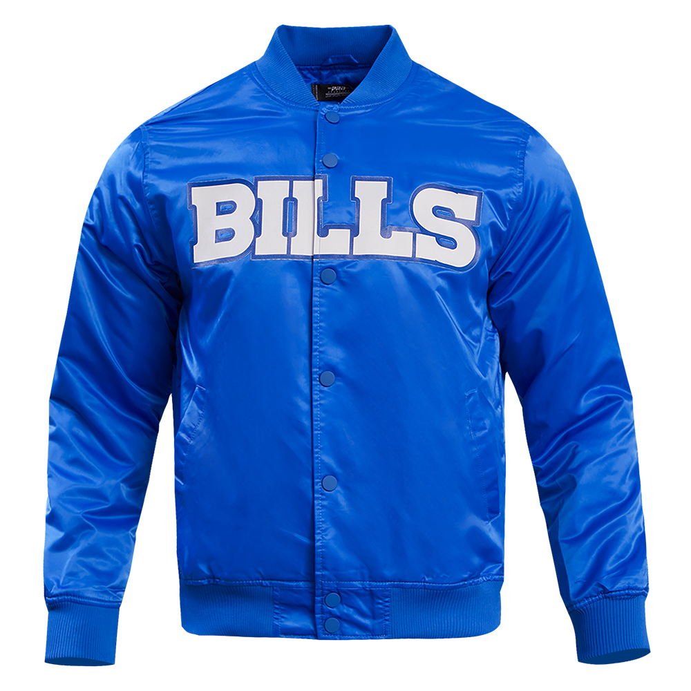 NFL BUFFALO BILLS BIG LOGO MEN'S NO FILL SATIN JACKET (ROYAL BLUE)