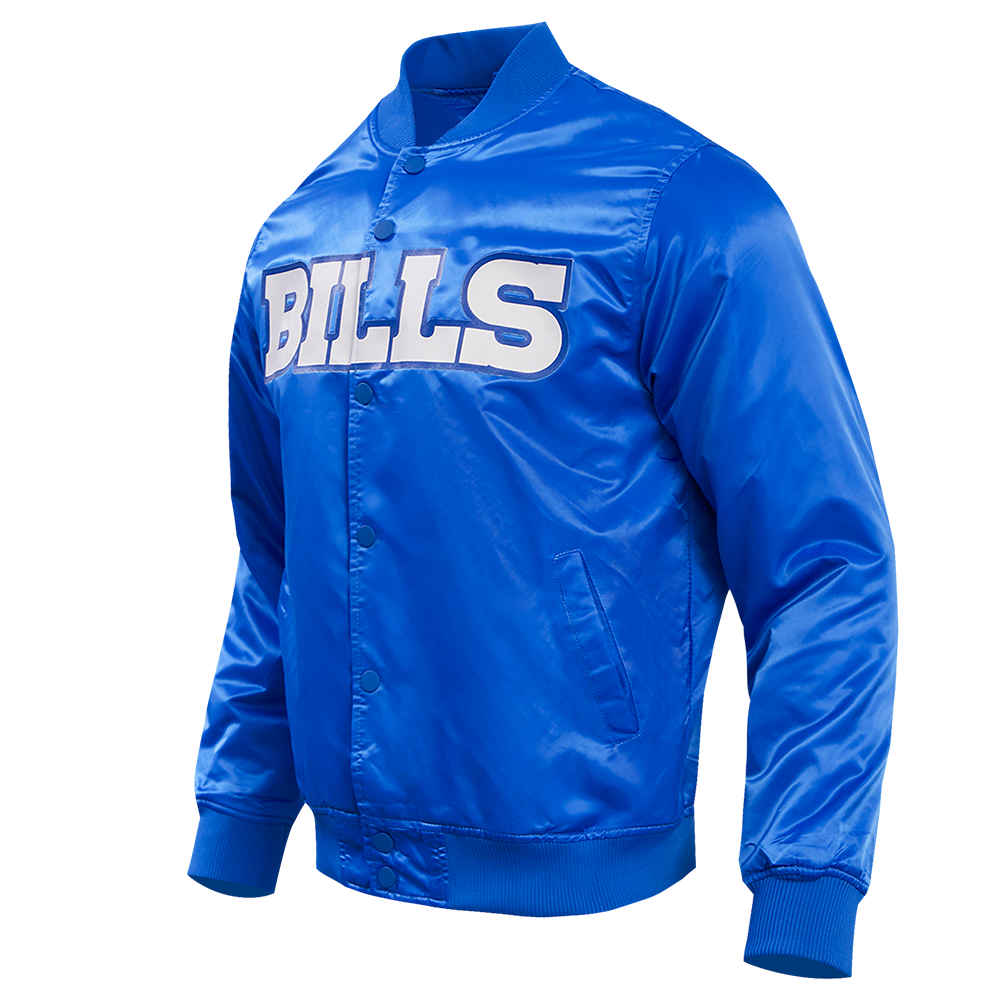 NFL BUFFALO BILLS BIG LOGO MEN'S NO FILL SATIN JACKET (ROYAL BLUE)