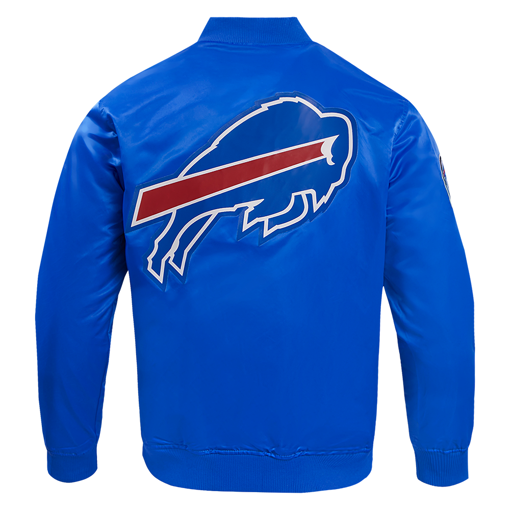 NFL BUFFALO BILLS BIG LOGO MEN'S NO FILL SATIN JACKET (ROYAL BLUE)