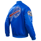 NFL BUFFALO BILLS BIG LOGO MEN'S NO FILL SATIN JACKET (ROYAL BLUE)