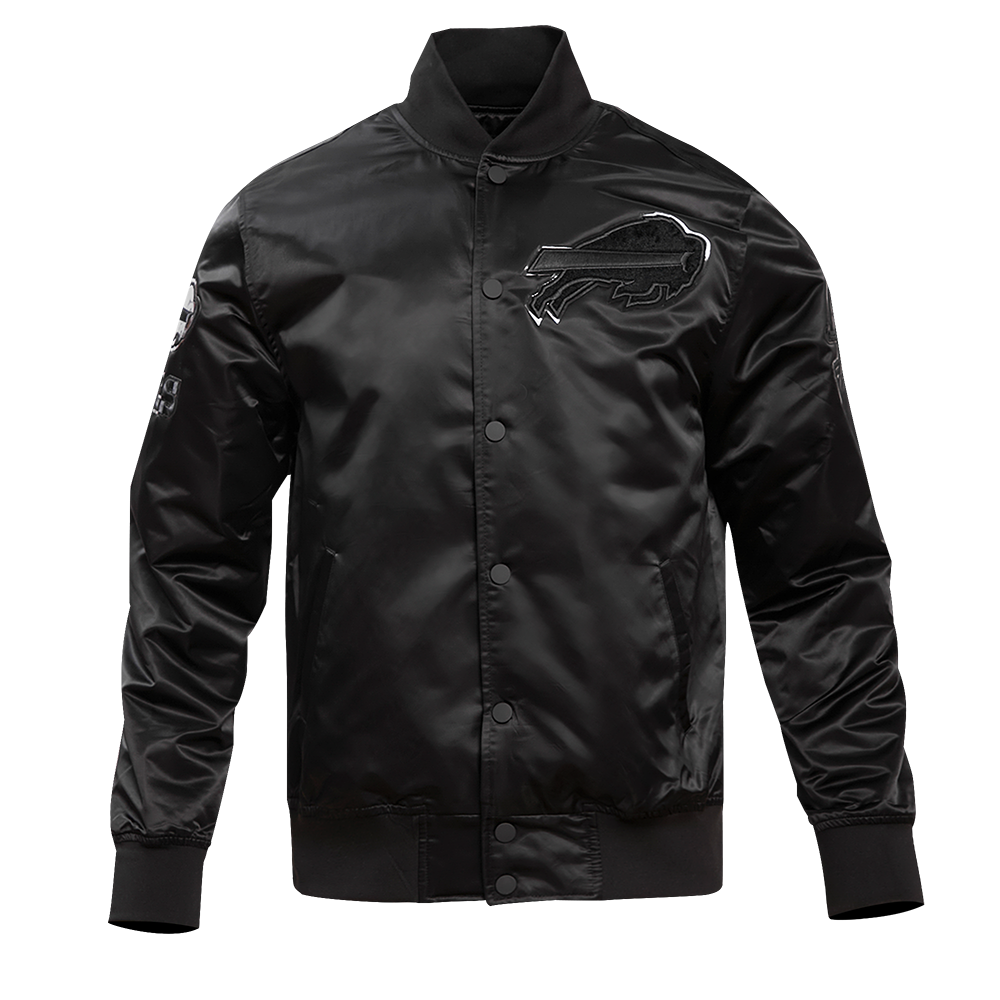 NFL BUFFALO BILLS TRIPLE BLACK MEN'S SATIN JACKET (TRIPLE BLACK MEN'S)