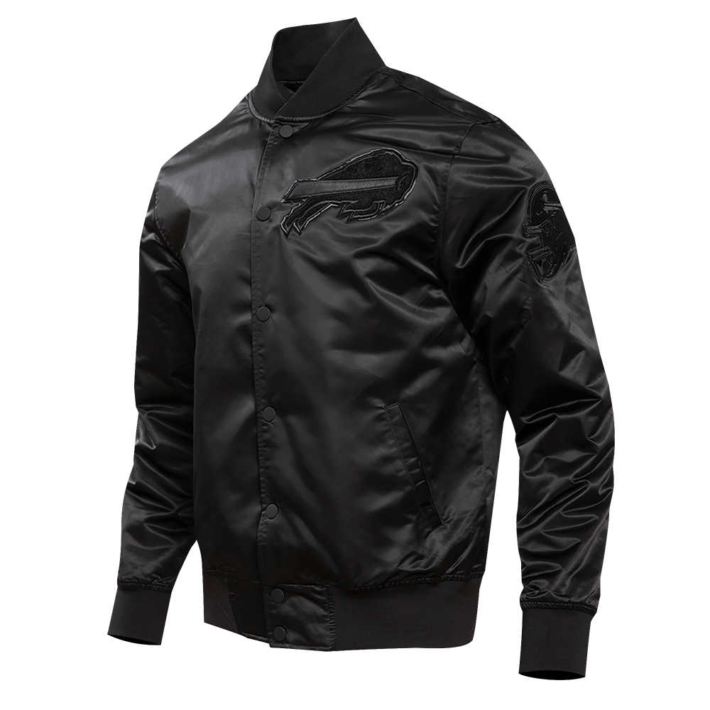 NFL BUFFALO BILLS TRIPLE BLACK MEN'S SATIN JACKET (TRIPLE BLACK MEN'S)