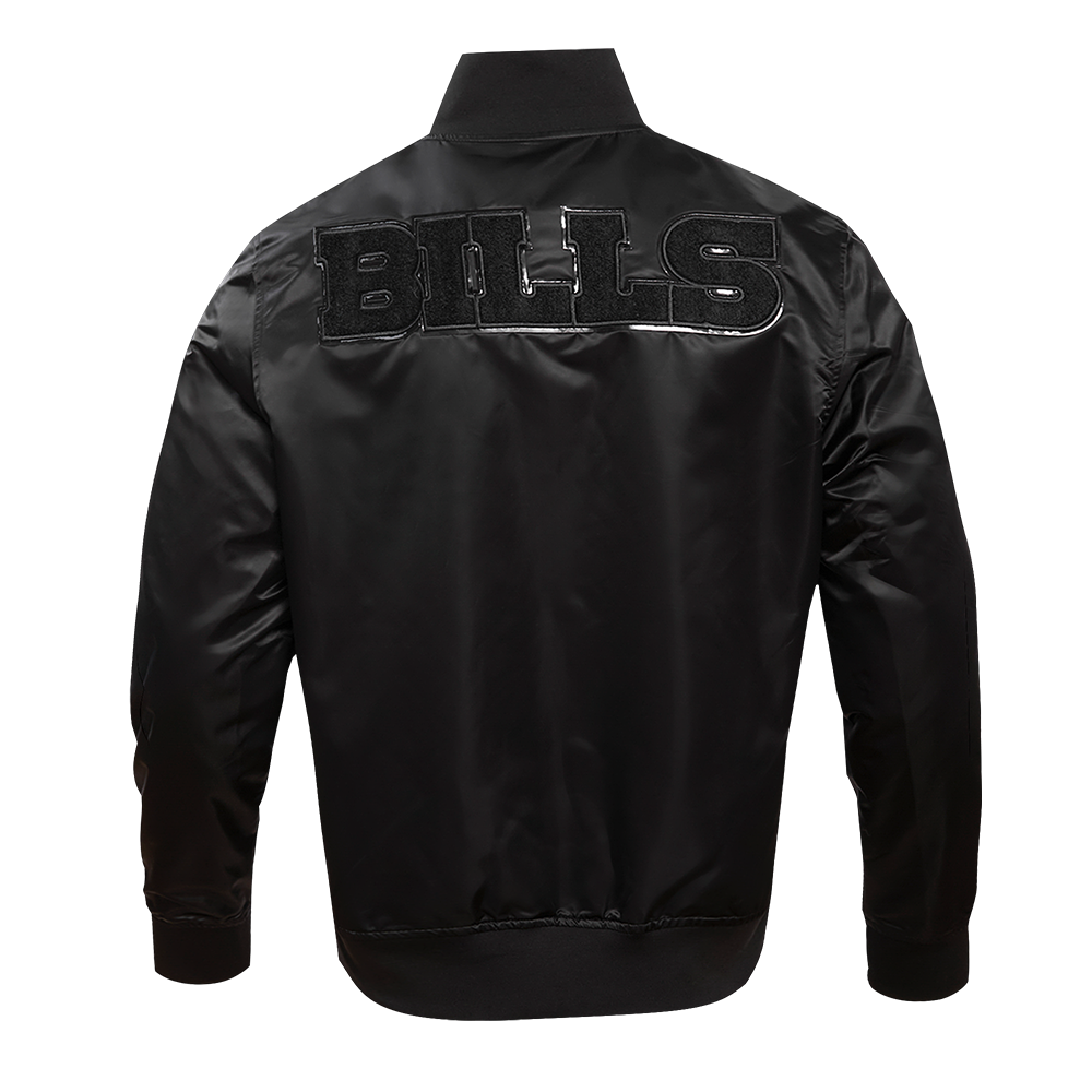 NFL BUFFALO BILLS TRIPLE BLACK MEN'S SATIN JACKET (TRIPLE BLACK MEN'S)
