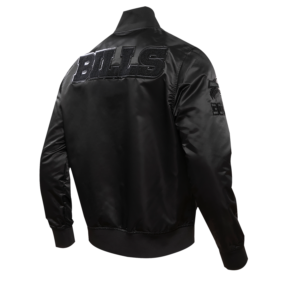 NFL BUFFALO BILLS TRIPLE BLACK MEN'S SATIN JACKET (TRIPLE BLACK MEN'S)