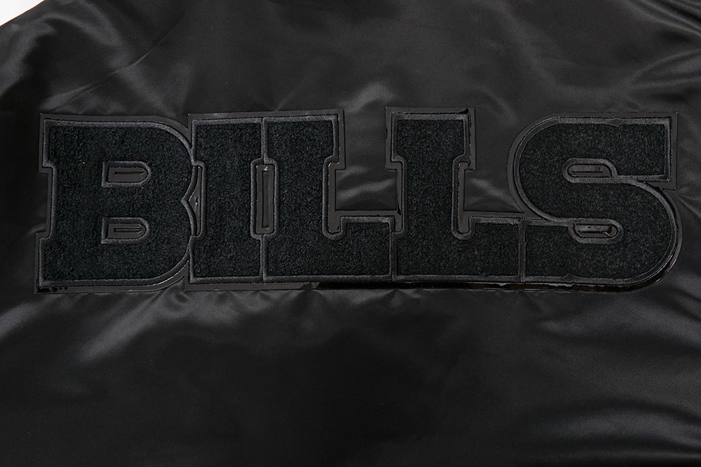NFL BUFFALO BILLS TRIPLE BLACK MEN'S SATIN JACKET (TRIPLE BLACK MEN'S)