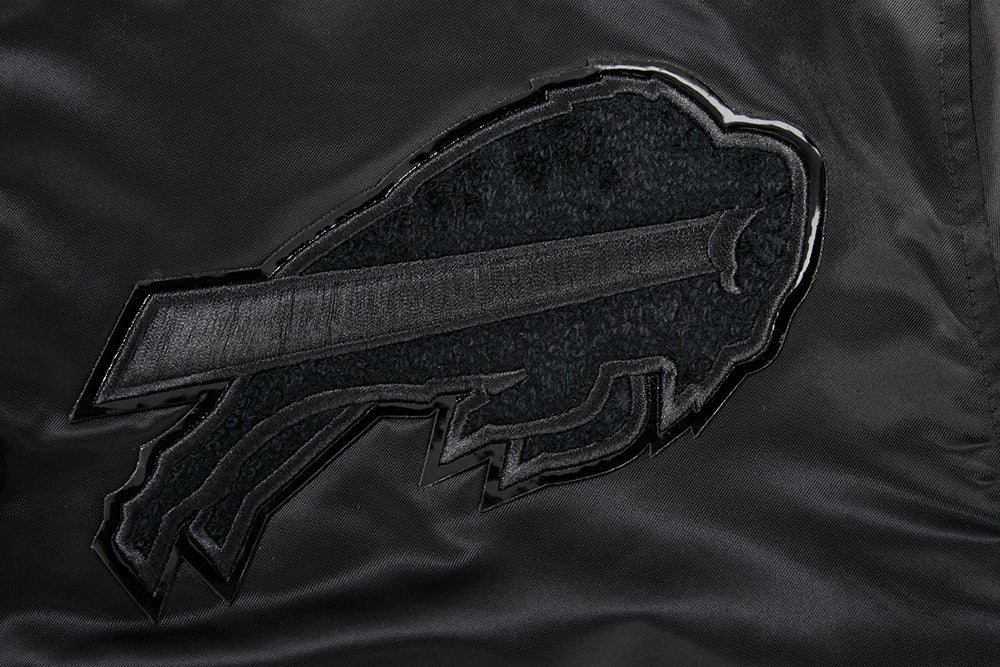 NFL BUFFALO BILLS TRIPLE BLACK MEN'S SATIN JACKET (TRIPLE BLACK MEN'S)