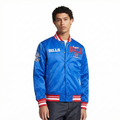 NFL BUFFALO BILLS TEAM BADGE MEN'S RIB SATIN JACKET (ROYAL BLUE/RED)