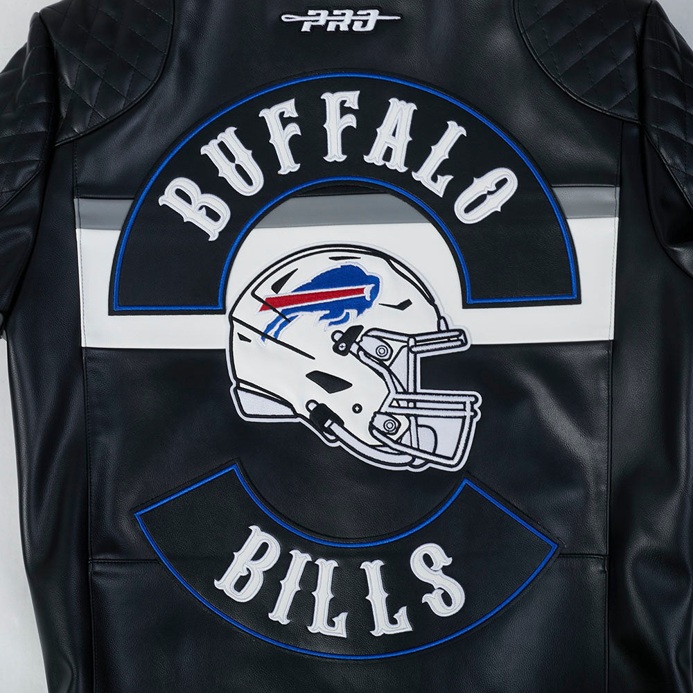 NFL BUFFALO BILLS BORN FOR SPORT BLOUSON MOTO POUR HOMME (NOIR/BLANC)