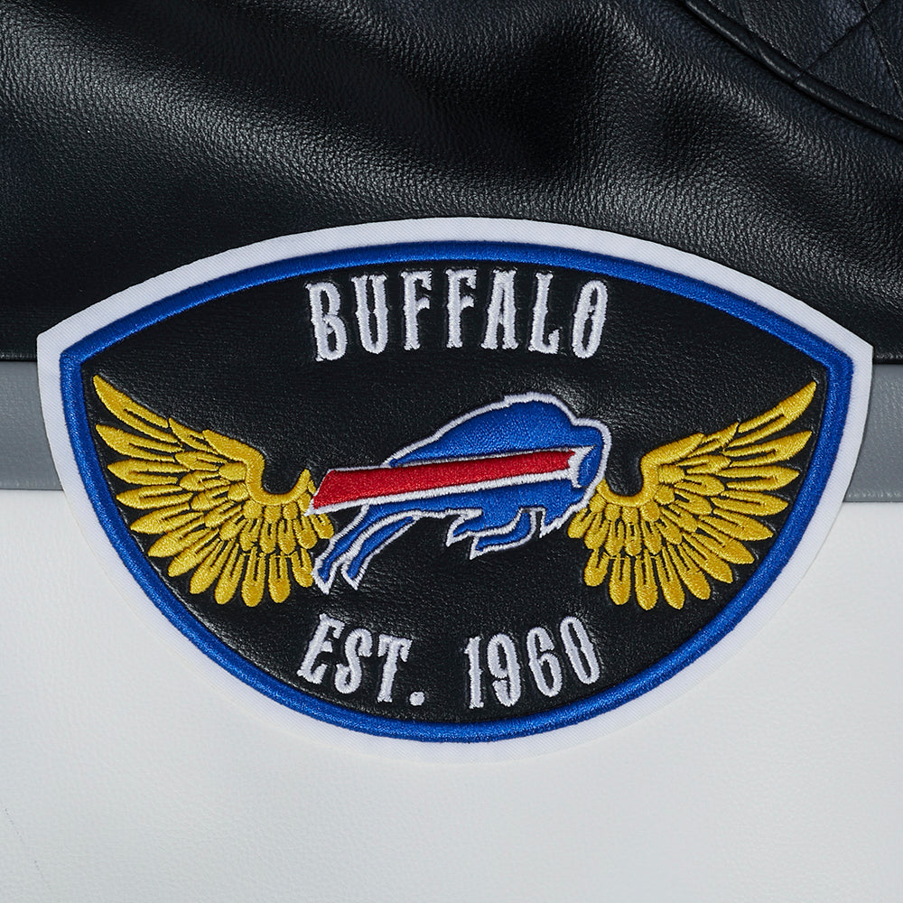 NFL BUFFALO BILLS BORN FOR SPORT BLOUSON MOTO POUR HOMME (NOIR/BLANC)