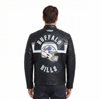 NFL BUFFALO BILLS BORN FOR SPORT BLOUSON MOTO POUR HOMME (NOIR/BLANC)