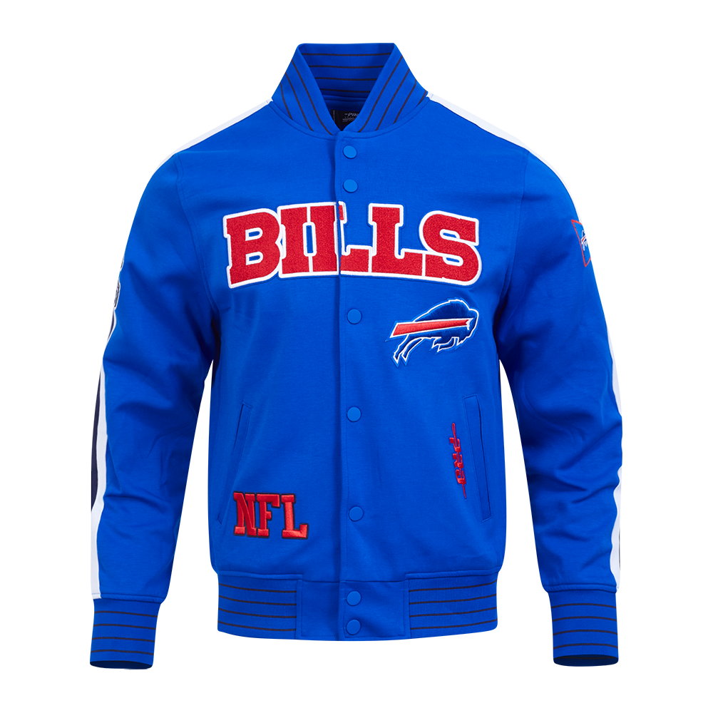 NFL BUFFALO BILLS BLOUSON PRO GAME DAY EN MAILLE DOUBLE POUR HOMME (BLEU ROYAL/BLANC/MARINE MINUIT)