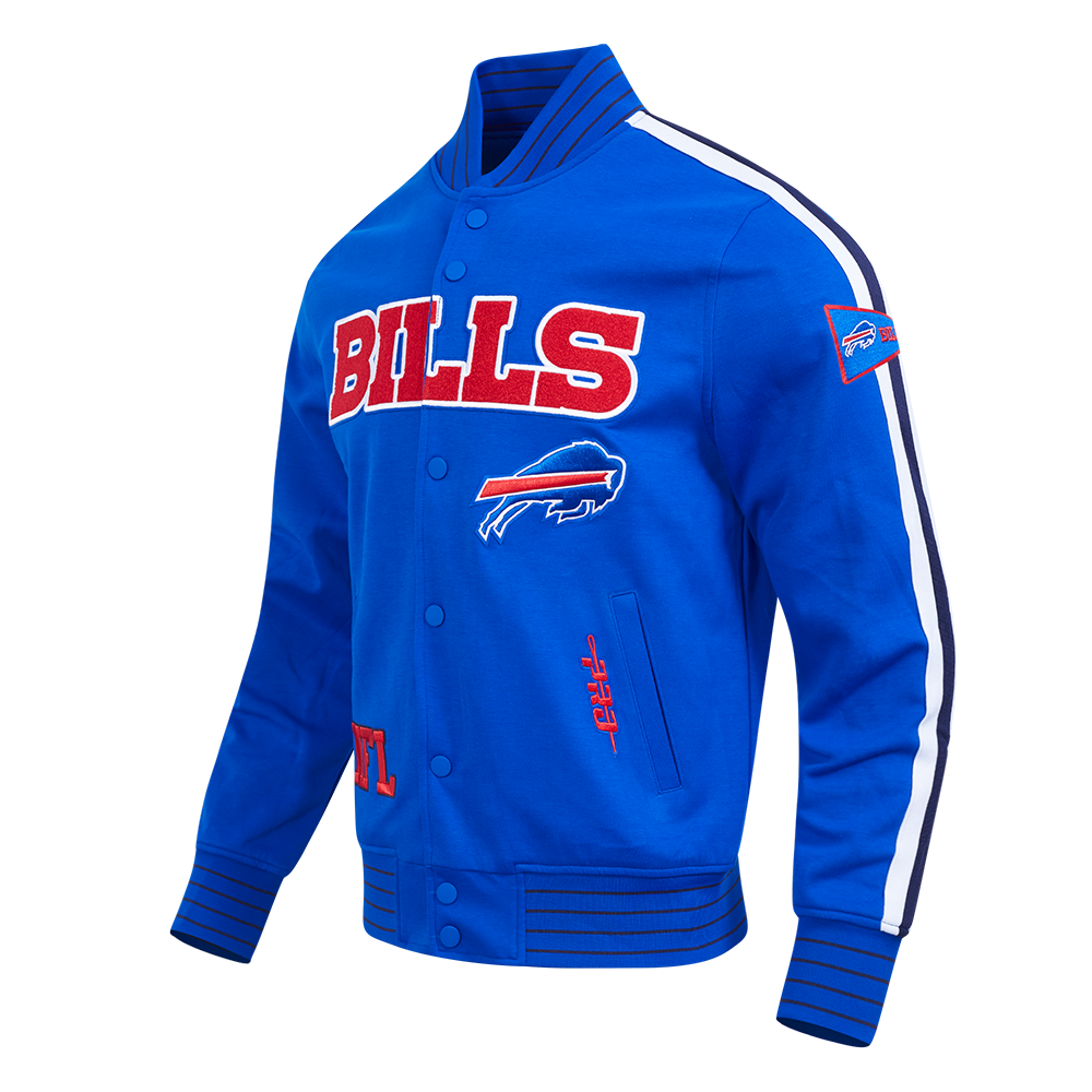 NFL BUFFALO BILLS PRO GAME DAY MEN'S DBL KNIT JACKET (ROYAL BLUE/WHTE/MIDNIGHT NAVY)