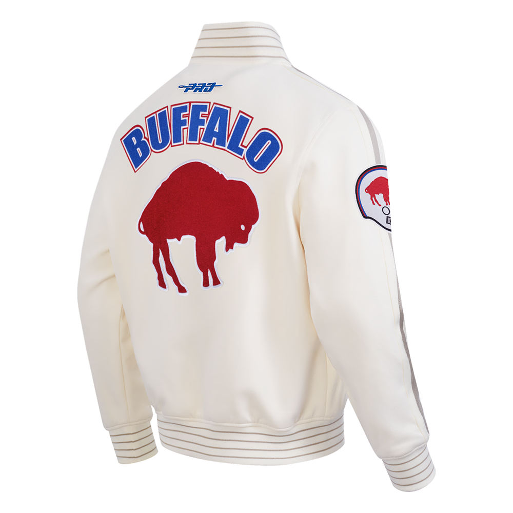 NFL BUFFALO BILLS BLOUSON RÉTRO PRO GAME DAY (COQUILLE D'ŒUF/TAUPE/COQUILLE D'ŒUF)