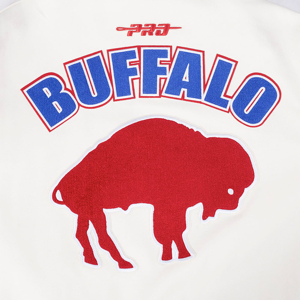 NFL BUFFALO BILLS BLOUSON RÉTRO PRO GAME DAY (COQUILLE D'ŒUF/TAUPE/COQUILLE D'ŒUF)