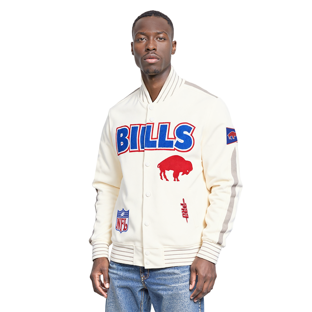 NFL BUFFALO BILLS PRO GAME DAY RETRO JACKET (EGGSHELL/TAUPE/EGGSHELL)
