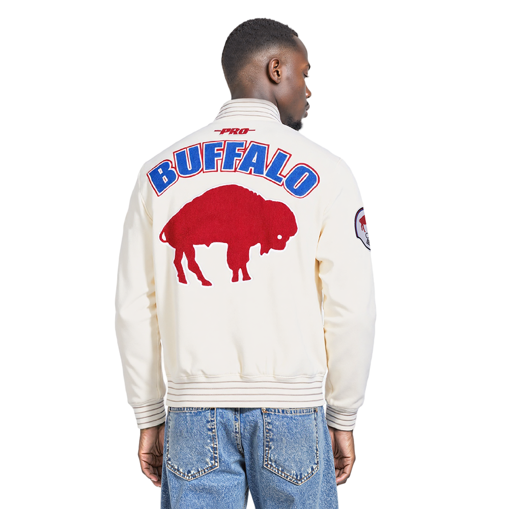 NFL BUFFALO BILLS PRO GAME DAY RETRO JACKET (EGGSHELL/TAUPE/EGGSHELL)