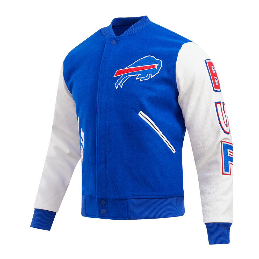 NFL BUFFALO BILLS CLASSIC WOOL MEN'S VARSITY JACKET (ROYAL/WHITE)