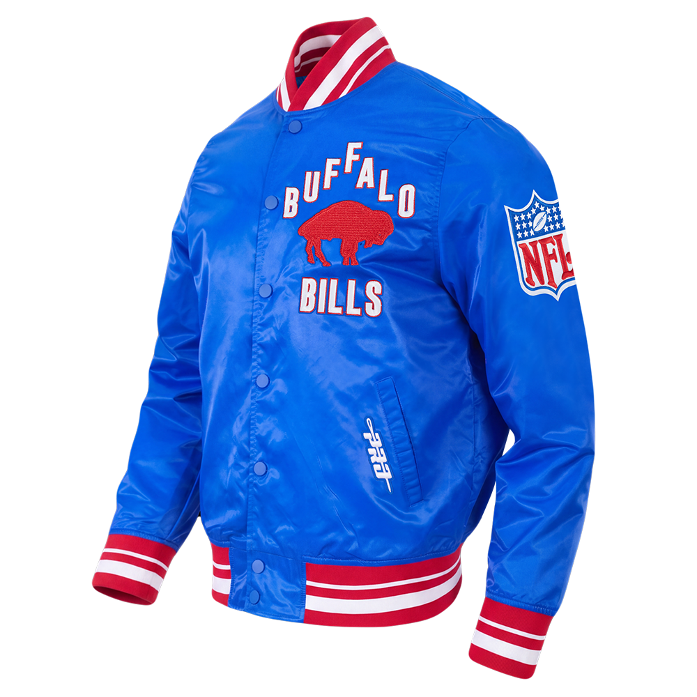 NFL BUFFALO BILLS ON TOP MEN'S SATIN JACKET (ROYAL BLUE/RED)