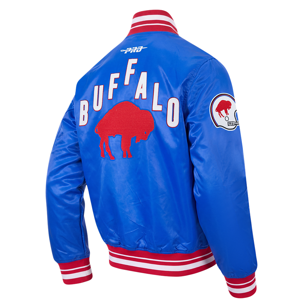 NFL BUFFALO BILLS ON TOP MEN'S SATIN JACKET (ROYAL BLUE/RED)