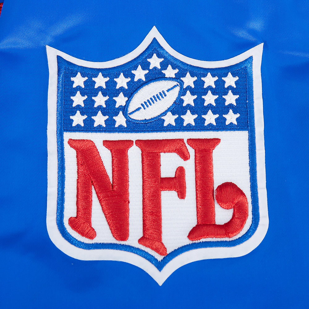 NFL BUFFALO BILLS ON TOP MEN'S SATIN JACKET (ROYAL BLUE/RED)