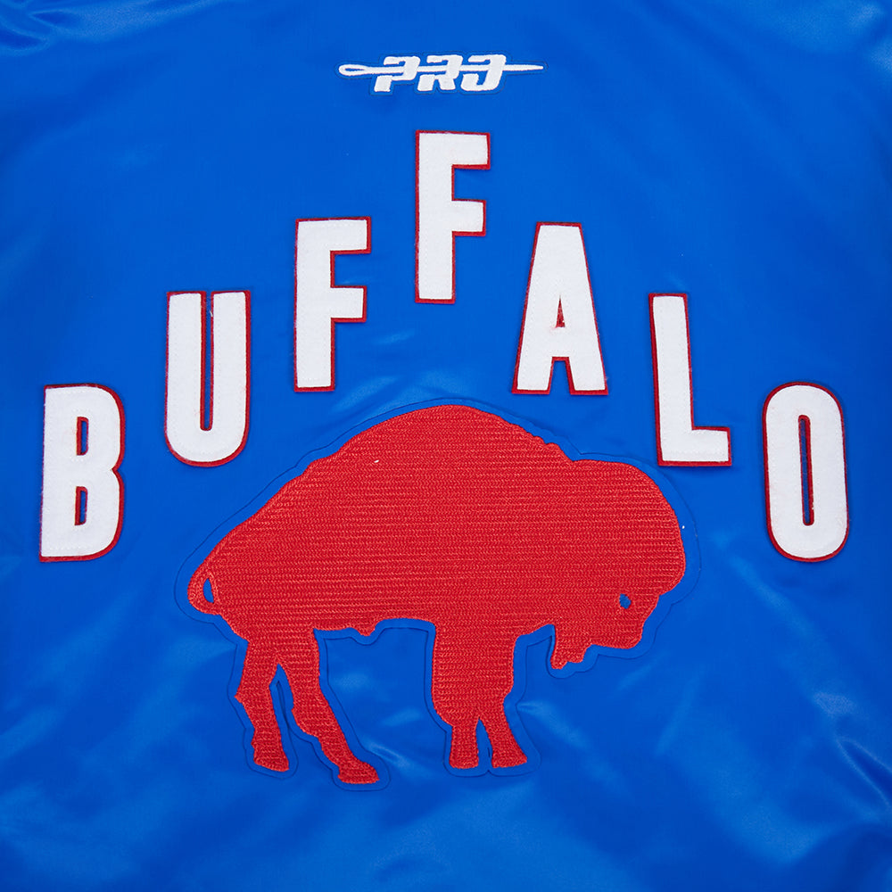 NFL BUFFALO BILLS ON TOP MEN'S SATIN JACKET (ROYAL BLUE/RED)