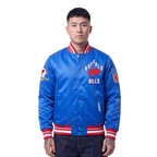 NFL BUFFALO BILLS ON TOP MEN'S SATIN JACKET (ROYAL BLUE/RED)