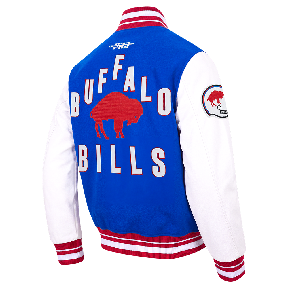NFL BUFFALO BILLS ON TOP MEN'S VARSITY JACKET (ROYAL BLUE/RED)
