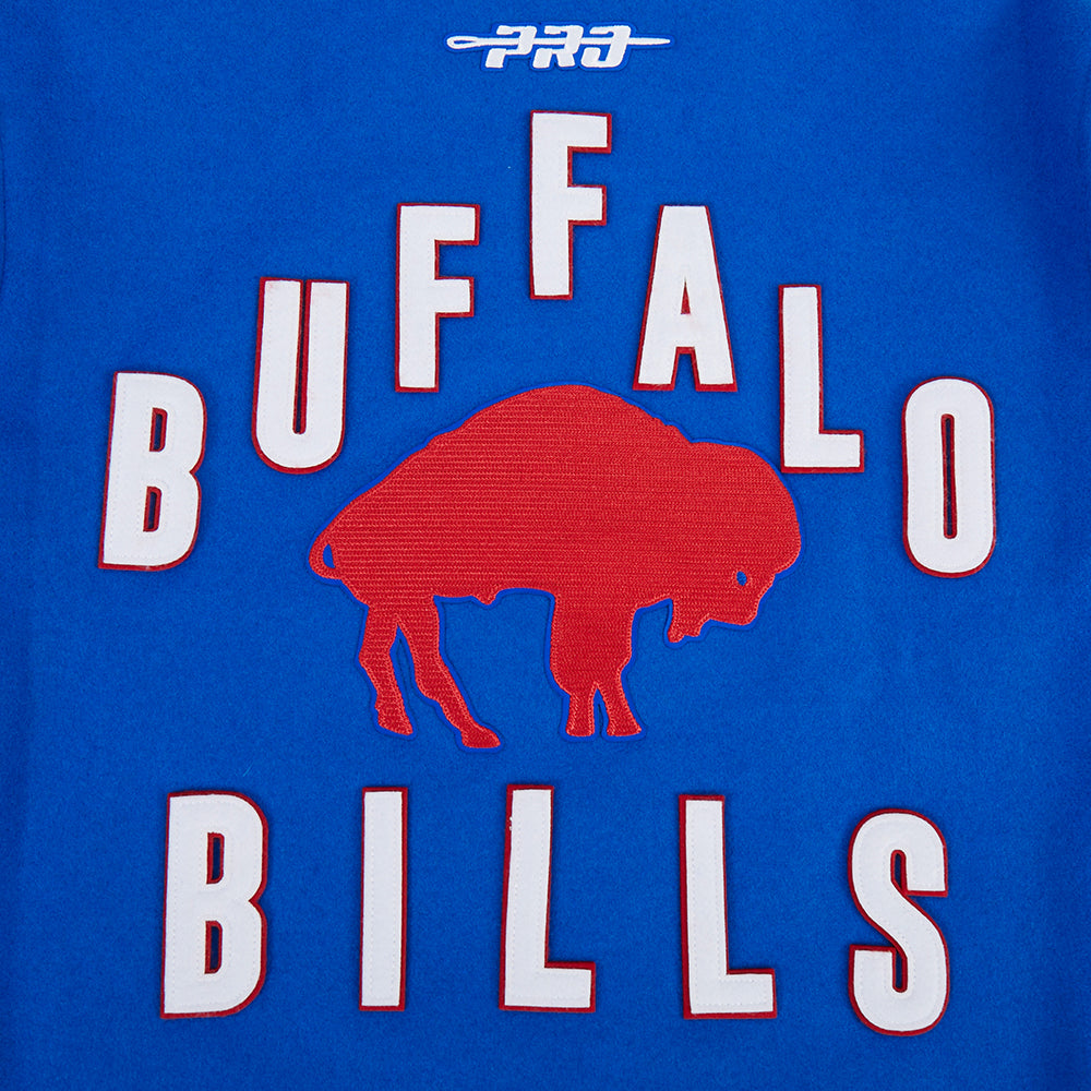 NFL BUFFALO BILLS ON TOP MEN'S VARSITY JACKET (ROYAL BLUE/RED)