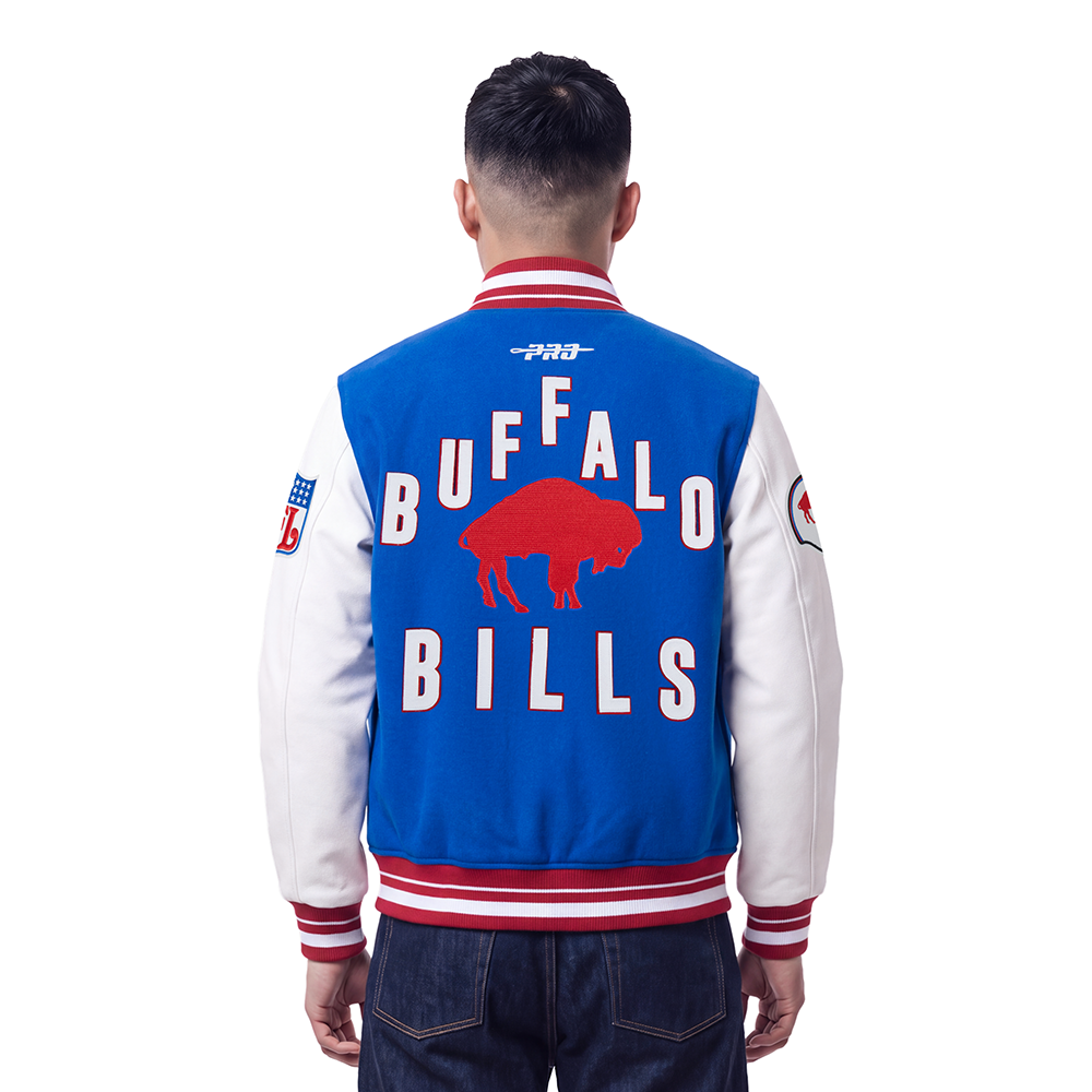 NFL BUFFALO BILLS ON TOP MEN'S VARSITY JACKET (ROYAL BLUE/RED)