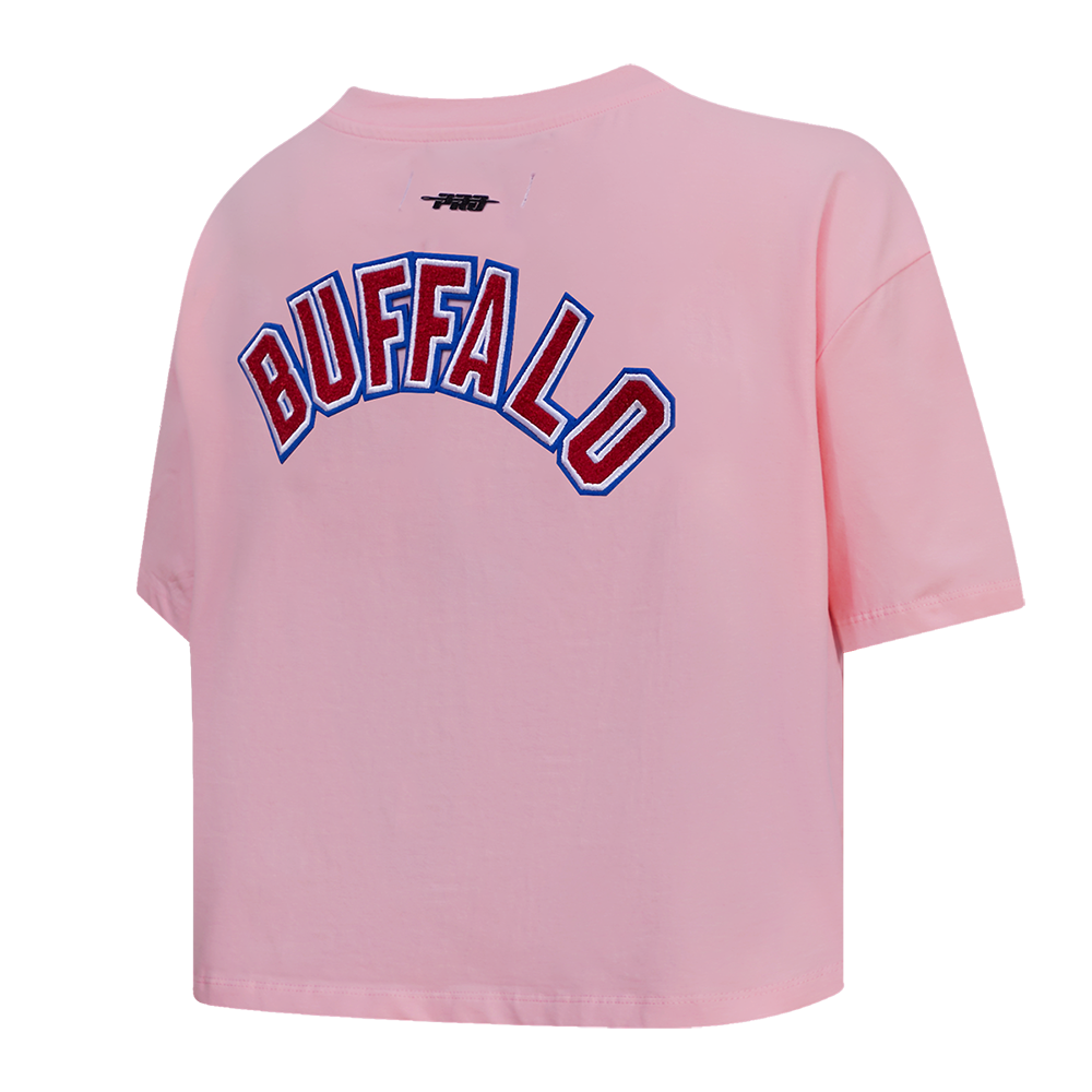 NFL BUFFALO BILLS CLASSIC CHENILLE WOMEN'S S/S BOXY TEE (PINK)