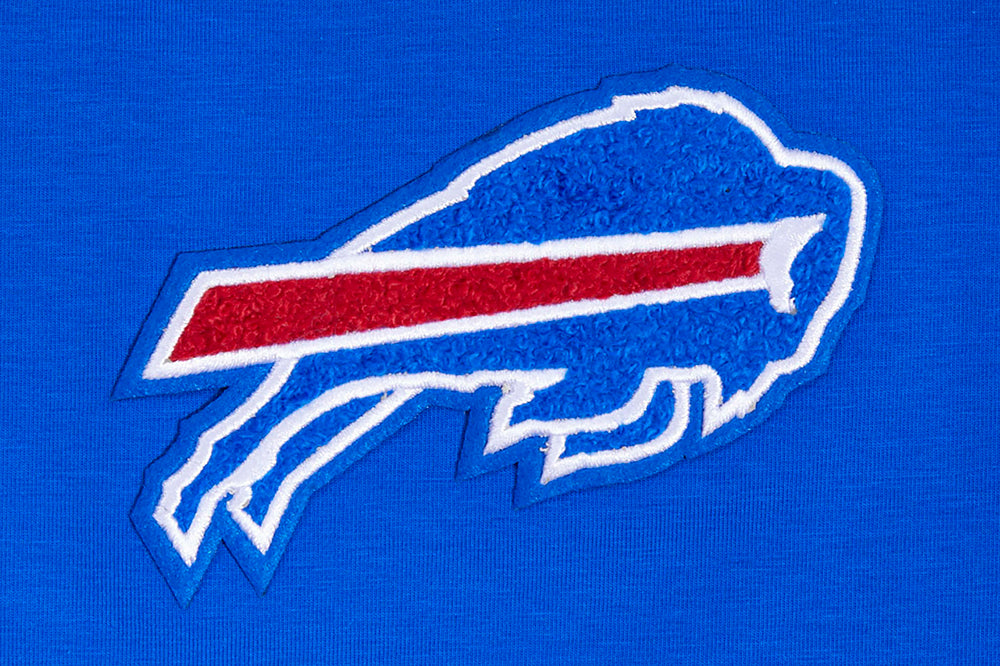 NFL BUFFALO BILLS CLASSIC CHENILLE T-SHIRT À MANCHES COURTES ET À COUPE CARRÉE POUR FEMME (BLEU ROYAL)