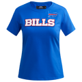 NFL BUFFALO BILLS CLASSIC SHORT SLEEVE WOMEN'S SINGLE JERSEY SLIM FIT TEE (ROYAL BLUE)