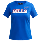 NFL BUFFALO BILLS CLASSIC SHORT SLEEVE WOMEN'S SINGLE JERSEY SLIM FIT TEE (ROYAL BLUE)