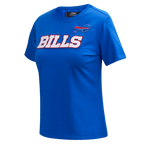 NFL BUFFALO BILLS CLASSIC SHORT SLEEVE WOMEN'S SINGLE JERSEY SLIM FIT TEE (ROYAL BLUE)