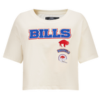NFL BUFFALO BILLS RETRO CLASSIC T-SHIRT À COUPE CARRÉE POUR FEMME (COQUILLE D'ŒUF)