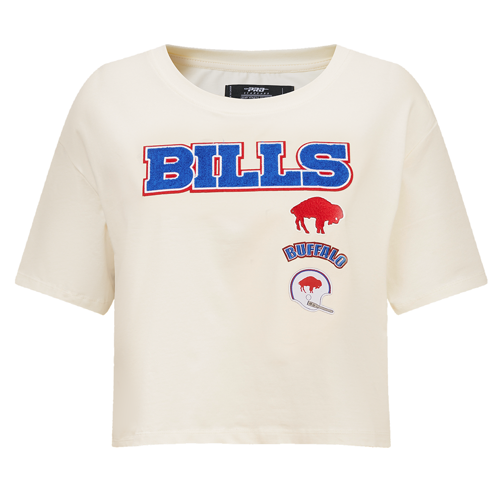 NFL BUFFALO BILLS RETRO CLASSIC T-SHIRT À COUPE CARRÉE POUR FEMME (COQUILLE D'ŒUF)