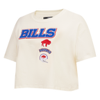 NFL BUFFALO BILLS RETRO CLASSIC T-SHIRT À COUPE CARRÉE POUR FEMME (COQUILLE D'ŒUF)